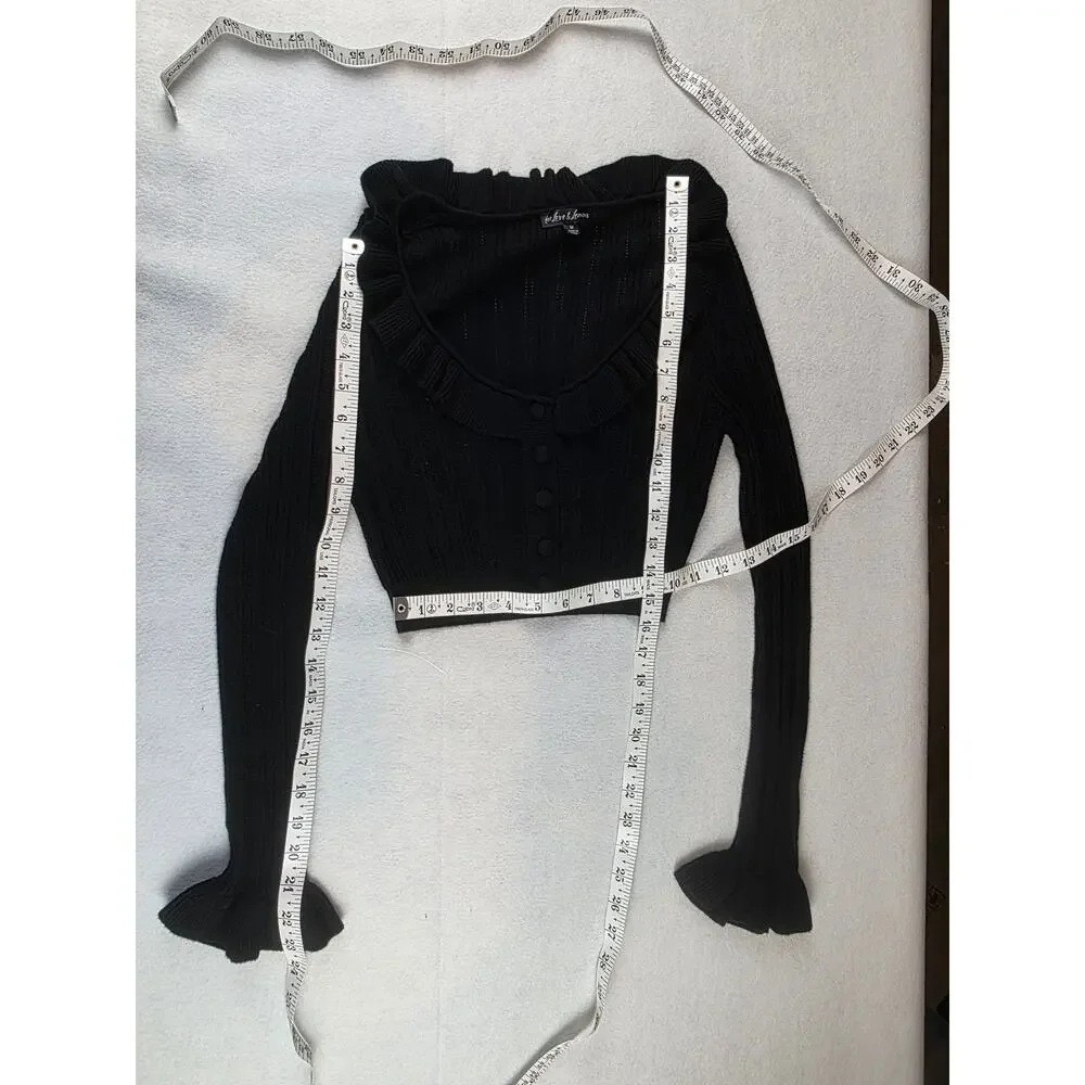 For Love And Lemons Camielle Knit Ruffle Sweater Size Medium